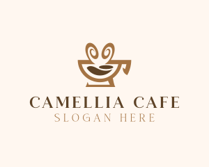 Brown Aromatic Coffee Cafe logo design