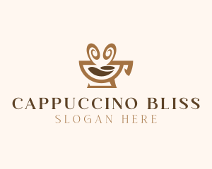 Brown Aromatic Coffee Cafe logo design