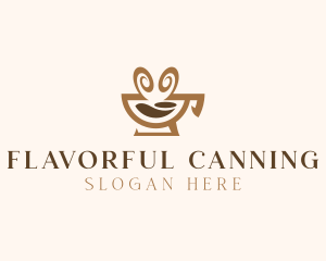 Brown Aromatic Coffee Cafe logo design