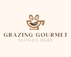 Brown Aromatic Coffee Cafe logo design