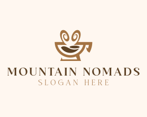 Brown Aromatic Coffee Cafe logo design