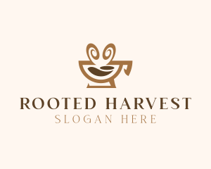 Brown Aromatic Coffee Cafe logo design