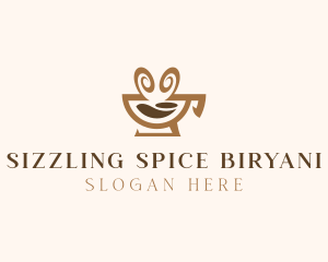 Brown Aromatic Coffee Cafe logo design