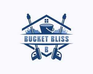 Pressure Washing Sanitation Bucket logo design