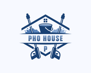 Pressure Washing Sanitation Bucket logo design