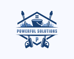 Pressure Washing Sanitation Bucket logo design