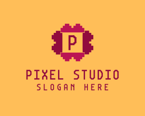 Pixelated Game Console logo design