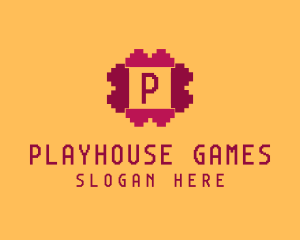 Pixelated Game Console logo design