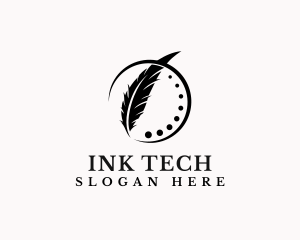 Ink Feather Quill logo design