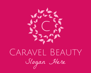 Pink Leaves Spa logo design