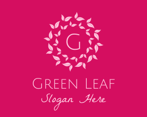 Pink Leaves Spa logo design