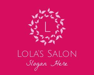 Pink Leaves Spa logo design