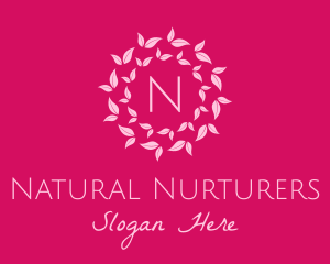 Pink Leaves Spa logo design