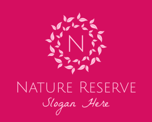 Pink Leaves Spa logo design