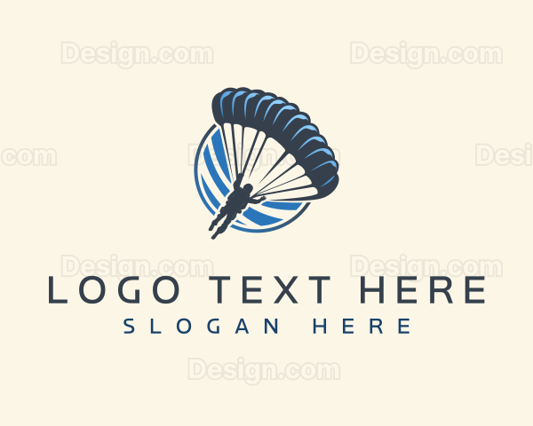 Parachute Skydiving Travel Logo