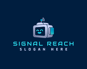 Robot Radio Signal  logo design