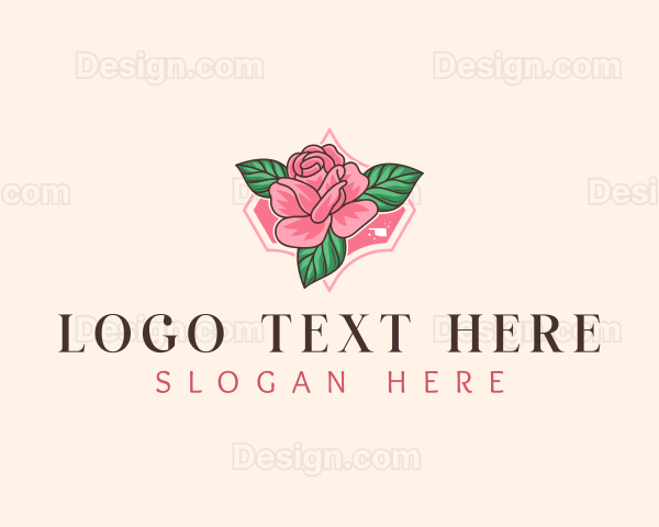 Oklahoma Rose Flower Logo