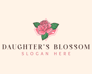 Oklahoma Rose Flower logo design