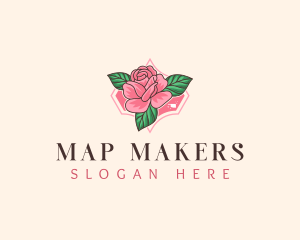 Oklahoma Rose Flower logo design