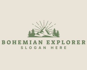 Mountain Hiking Exploration logo design