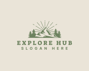 Mountain Hiking Exploration logo design