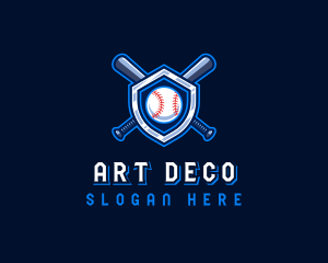 Baseball Bat Crest logo design