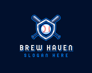 Baseball Bat Crest logo design