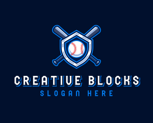 Baseball Bat Crest logo design