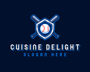 Baseball Bat Crest logo design