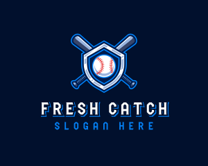 Baseball Bat Crest logo design