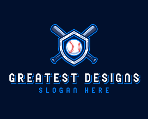 Baseball Bat Crest logo design