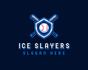 Baseball Bat Crest logo design