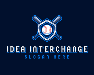 Baseball Bat Crest logo design