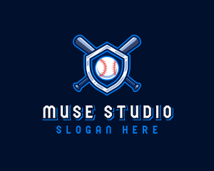 Baseball Bat Crest logo design