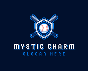 Baseball Bat Crest logo design