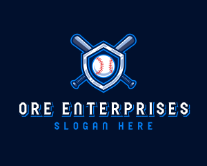 Baseball Bat Crest logo design