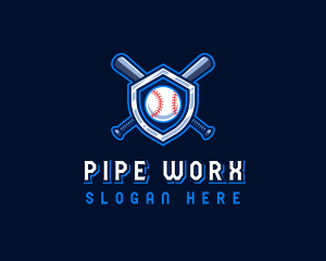 Baseball Bat Crest logo design