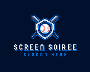 Baseball Bat Crest logo design