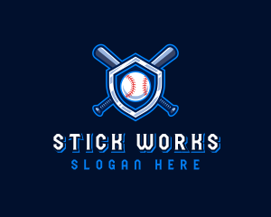 Baseball Bat Crest logo design