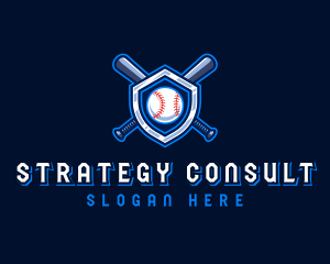 Baseball Bat Crest logo design