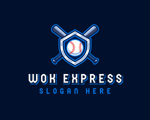 Baseball Bat Crest logo design