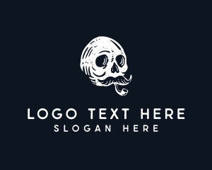 Skull Mustache Cigar Smoking logo