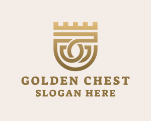 Golden Fort Shield  logo design