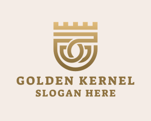 Golden Fort Shield  logo design