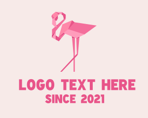 Flamingo Bird Origami logo
