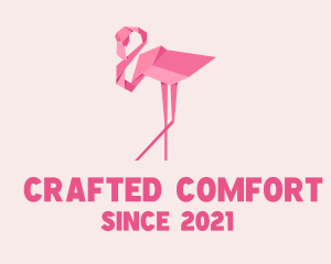 Flamingo Bird Origami logo design