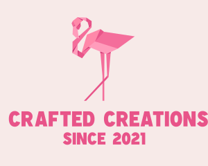 Flamingo Bird Origami logo design