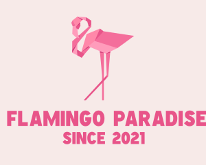 Flamingo Bird Origami logo