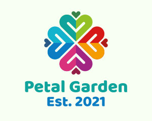 Colorful Heart Petals logo design