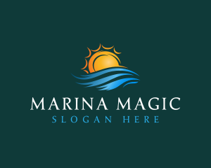 Sea Wave Sun logo design